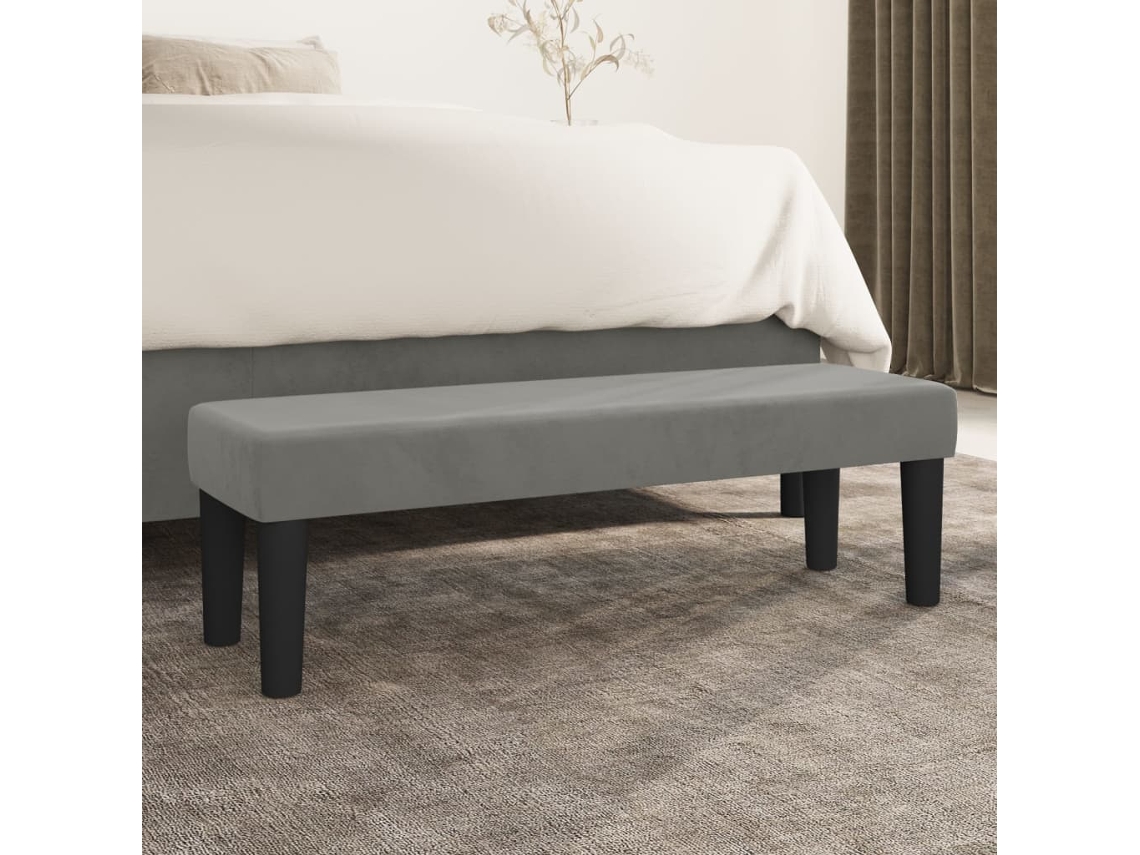 Vidaxl Banco 100x30x30 Cm Veludo Cinzento-claro