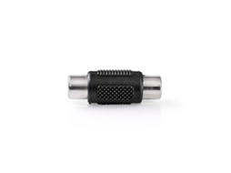 Adaptador de Áudio Mono - Rca Fêmea Niquelado Reto Abs Preto 1 Unidade Caixa AQUAFORGE
