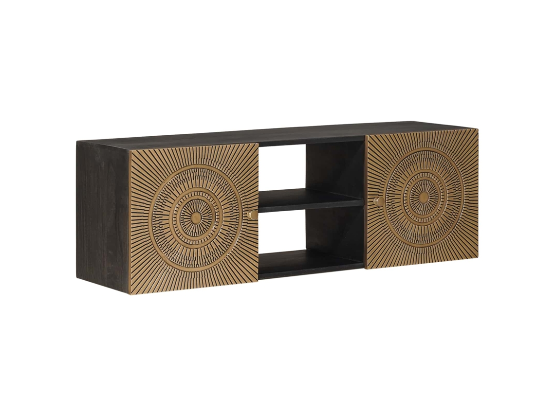 Vidaxl Gabinete Para Tv Com Prateleira Latão 105 X 30 X 35 Cm