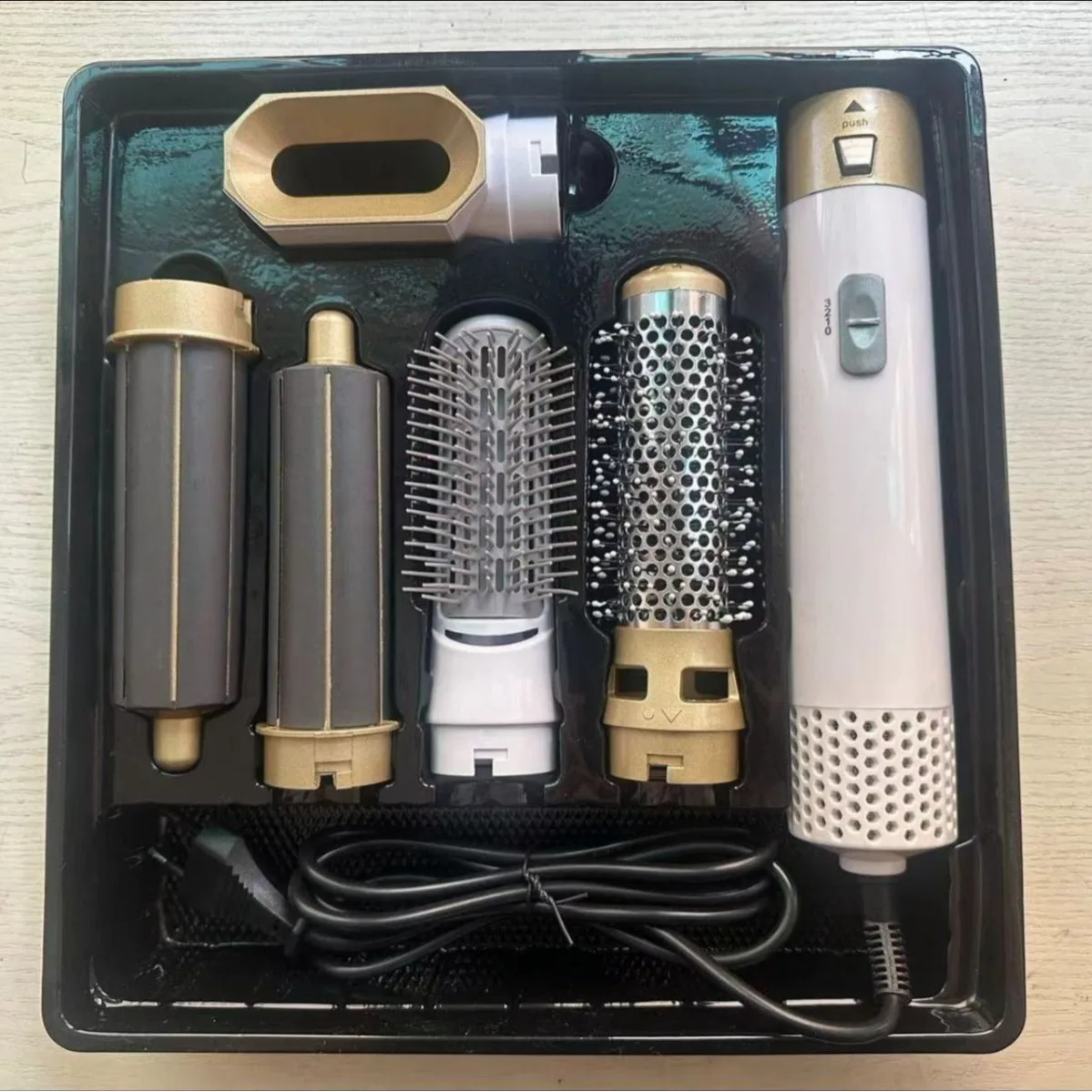 Kit De Penteado (loiro Platinado) Com Ferramentas Multifuncionais, Incluindo Chapinha, Modelador De Cachos E Secador De Cabelo De Alta Velocidade.