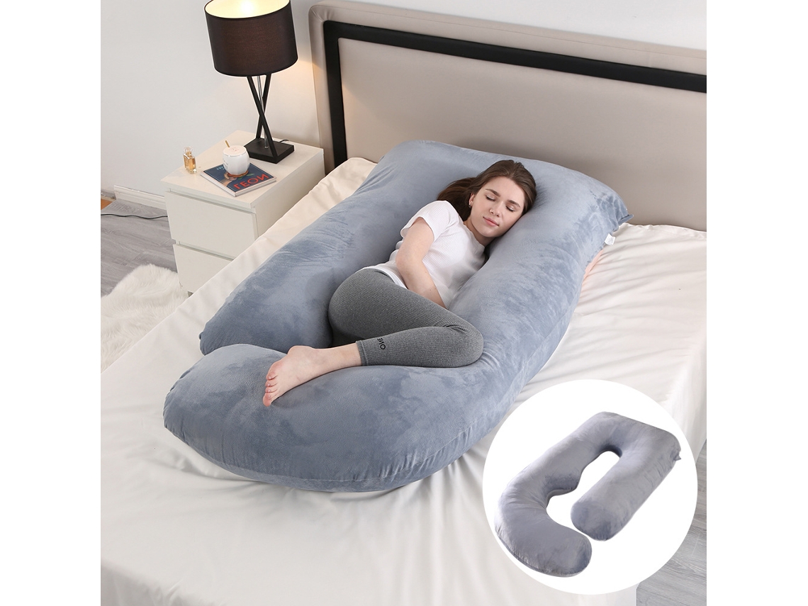 Almofada para Grávidas, Almofada de Amamentação, Suporte Abdominal, Alivia as Dores da Gravidez SPQMENT (155x75x60cm cinza)