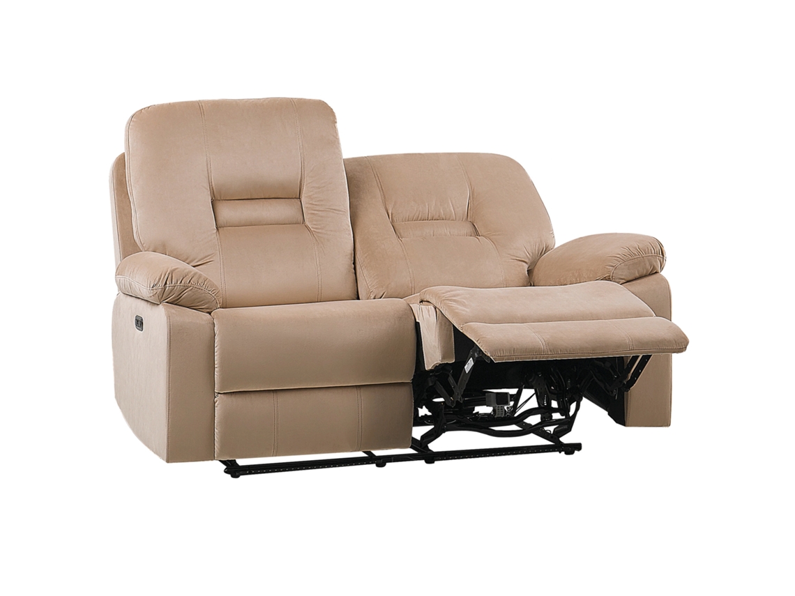 Sofá De 2 Plazas Beliani Bergen De Terciopelo Beige 149x72x101