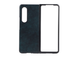 Aetheria capa de Couro Protetora Anti choque Padrão Business para Samsung Galaxy Z Fold 3 Azul
