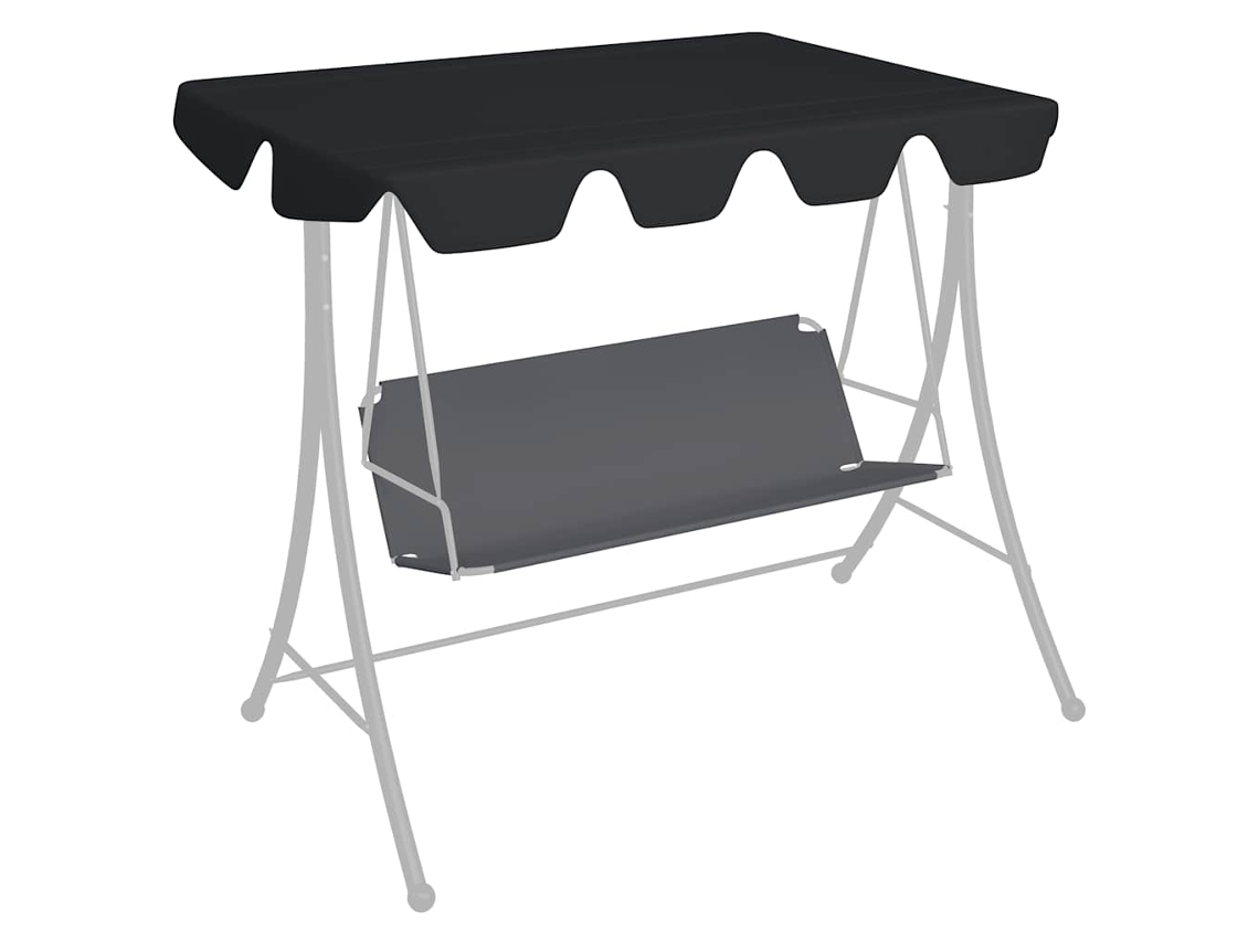 Vidaxl Toldo Suplente P/ Baloiço De Jardim 150/130x105/70 Cm Preto