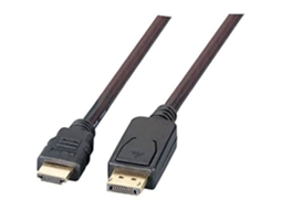 Cabo Adaptador Displayport Para Hdmi Efb Elektronik 2 M Full Hd 1080p Preto Conectores Banhados A Ouro Slowmoose
