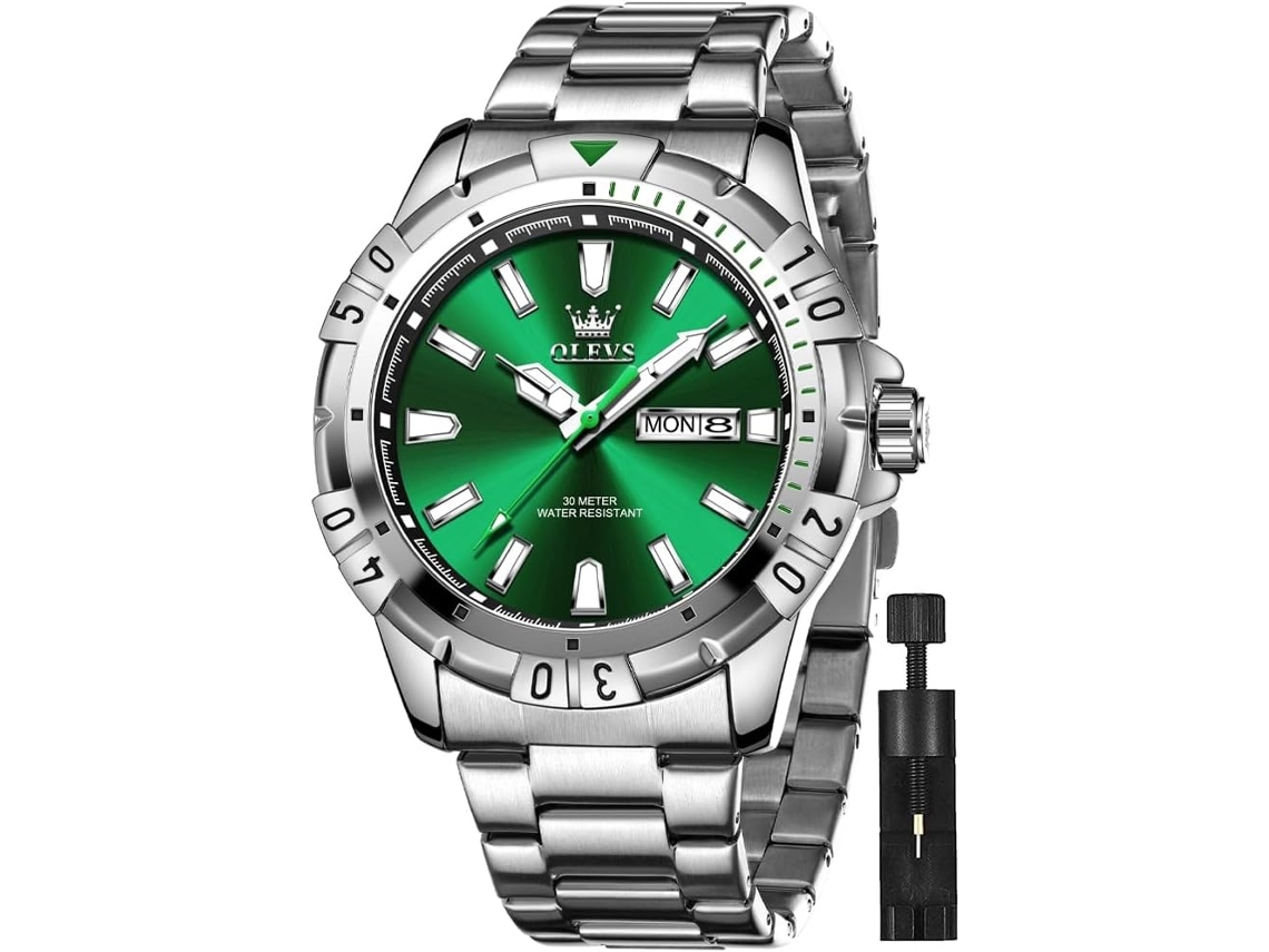 Lurelia Relógio Masculino C-20 Cronógrafo, Calendário, Luz, Quartzo, 42×11×210×20 Mm, Aço Inox, Preto/dourado, Impermeável