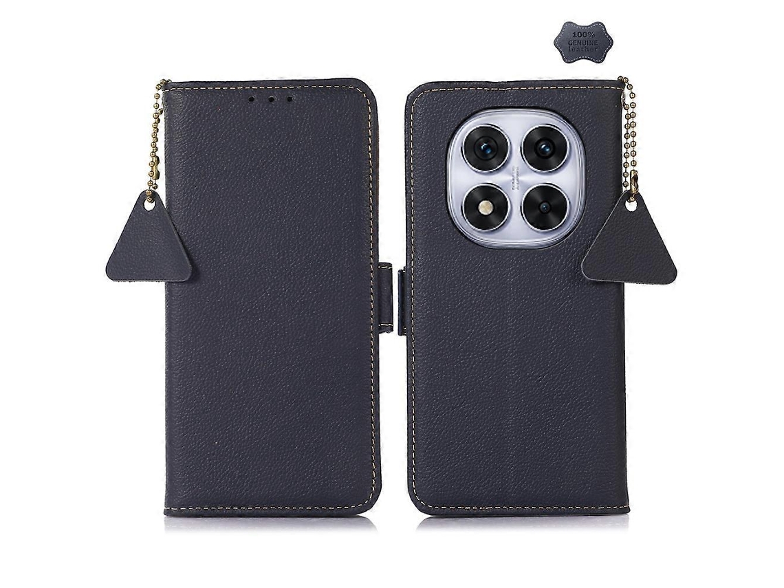 Capa De Celular Redmi Note 14 Pro 5g Com Fecho Magnético Lateral, Em Couro Tj E Proteção Rfid.