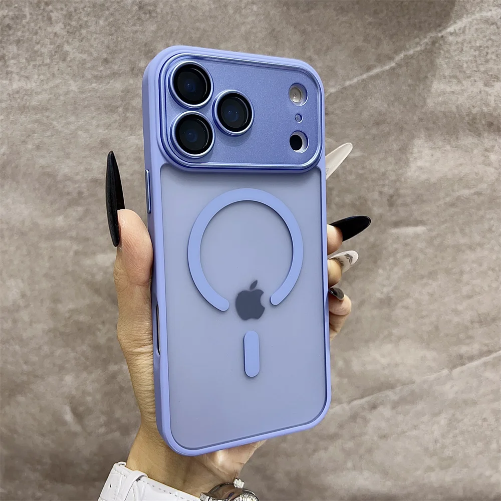 (iphone 17, Azul) Capa Transparente Para Carregamento Sem Fio Do Iphone, Compatível Com Magsafe.
