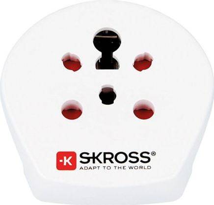 Adaptador SKROSS India/ Israel/ Dinamarca para Europa (100V-250V - Branco)
