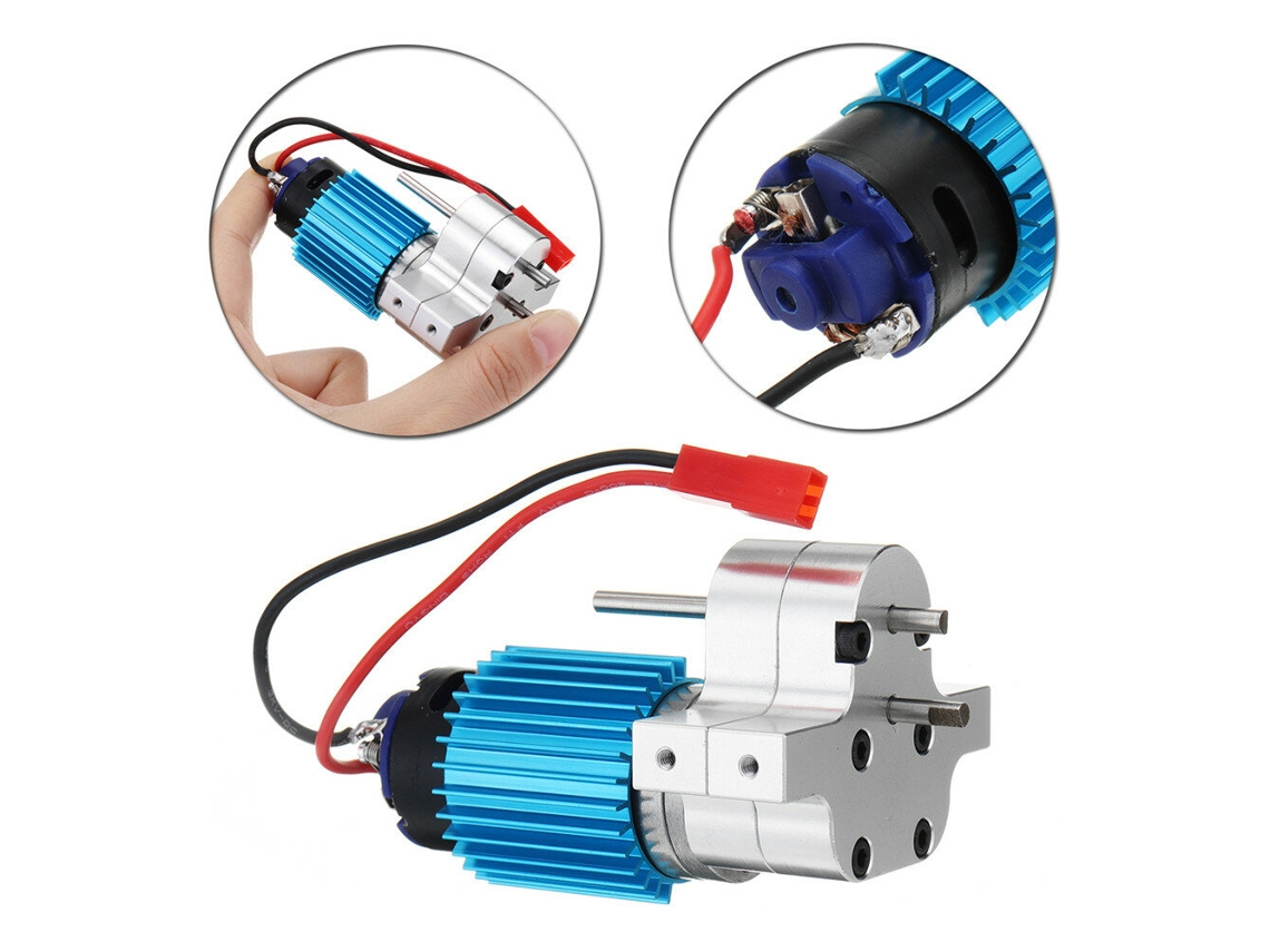 Caixa De Transferência Metálica Com Motor 370 Para Wpl B 16 B 24 B 36 C24 Jjrc Q60 Q61 4wd 6wd Rc Car