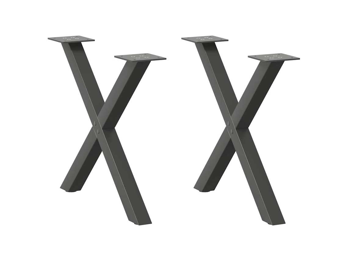 Vidaxl Pés Para Mesa De Centro Em Formato De X, 2 Peças, Antracite, 50x (42-43) Cm, Aço