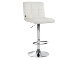 Banco de bar em veludo Peru creme/cromo CLP