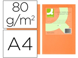 Papel de Cor Q Connect Din A4 0Gr Laranja Intenso Embalagem de 500 Folhas