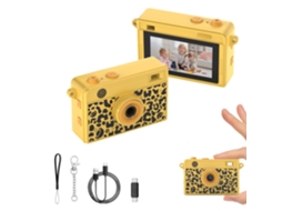 Mini Câmara Chaveiro 2k 20mp,otg, para Adolescentescrianças Amarelo Leopardo HEXINYIGJLY