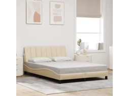 Vidaxl Estrutura De Cama Sem Colchão Hanko 120x200 Cm Tecido Cor Creme
