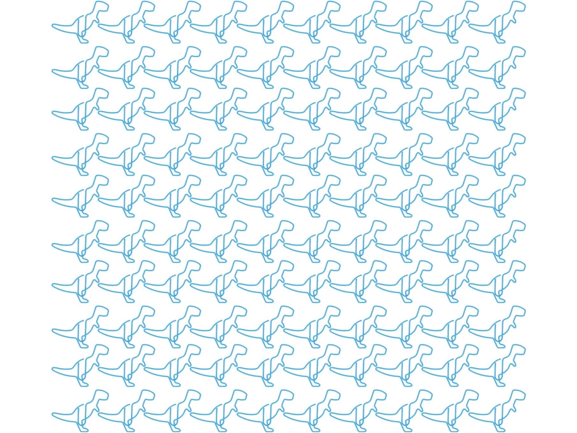 100-clipes De Papel Divertidos Em Formato Dinossauro, Acabamento Galvanizado, Clipes De Papel Azuis Escritório