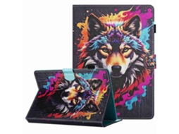 Capa de couro para tablet Webake com padrão pintado e costura