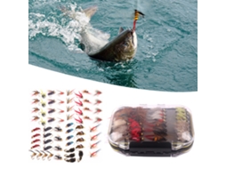 Kit de Iscas para Pesca com Mosca 64pcs com Caixa