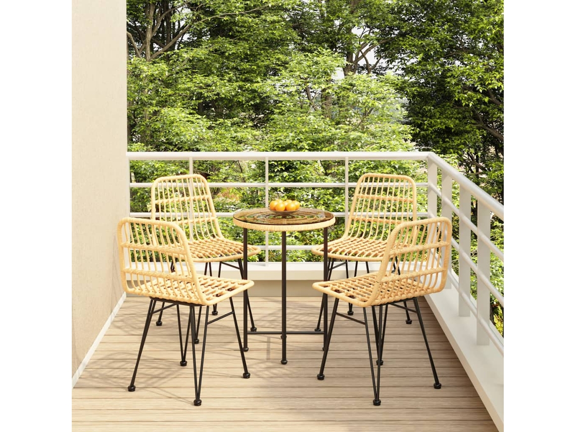 Conjunto 5 Peças Jantar P/ Jardim Vime Pe Dkd Home Decor