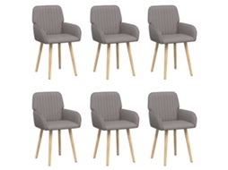 Conjunto 6 Cadeiras De Jantar Vidaxl Castanho-acinzentado Tecido (56,5 X 50 X 87,5 Cm)