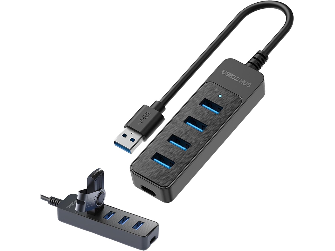 Hub Usb 3.0 Multifuncional De 4 Portas Com Transmissão Rápida E