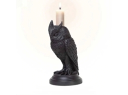 Porta Vela Gótico Joefnel Com Formato De Coruja, Porta Vela Preto Em Resina, Acessório De Decoração Oculta Dark Gótica, Enfeite Para Casa E Jardim Não