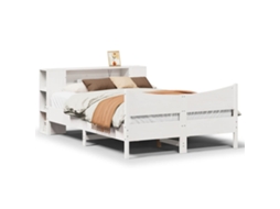 Cama Sem Colchão 160x200 cm Madeira de Pinho Maciça Branco MAISON EXCLUSIVE
