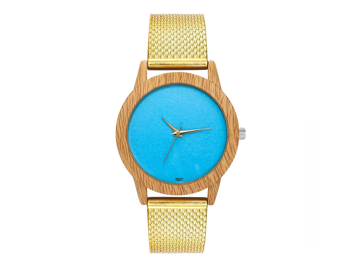 Reloj De Pareja Unisex De Cuarzo Con Correa De Silicona Dial Azul Simple Zhoulianfa Oro