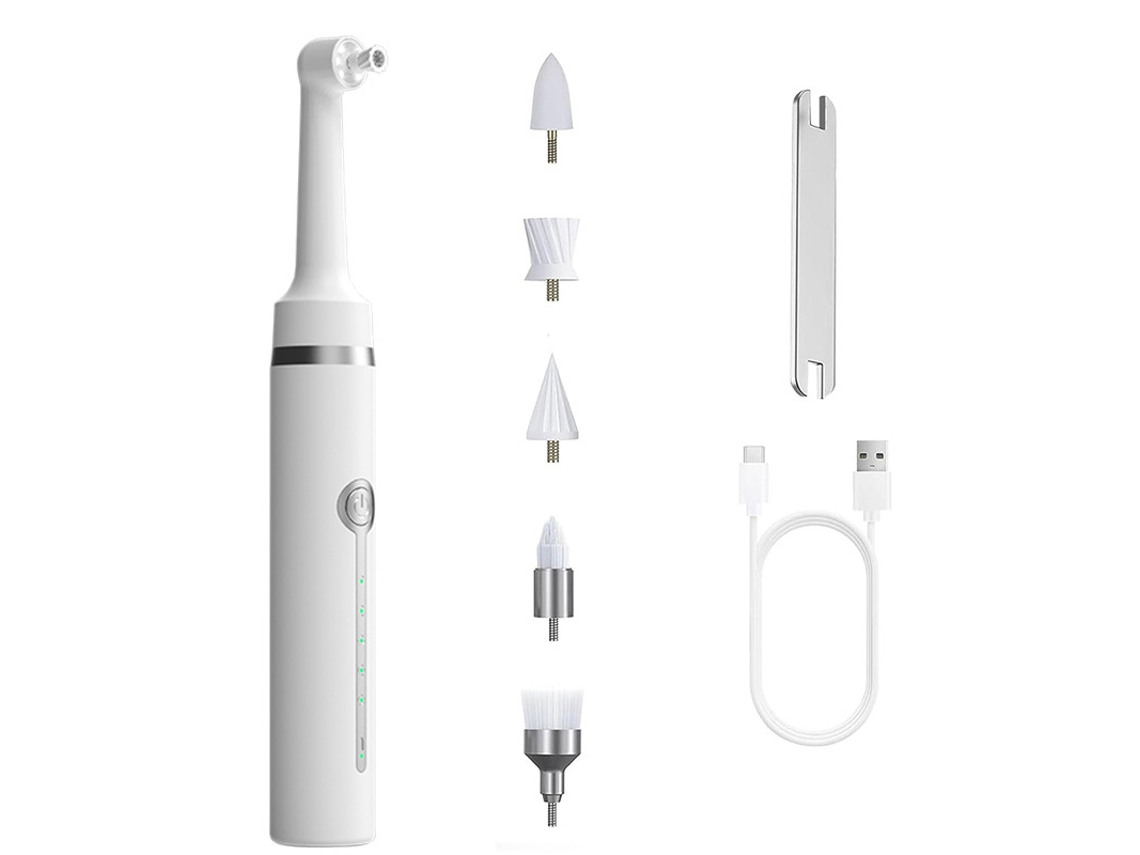 Polidor De Dentes, Para Limpeza E Branqueamento Dentário, Recarregável, Com 5 Cabeças De Escova, 5 Modos ,luz Led. Branco Hexinyigjly