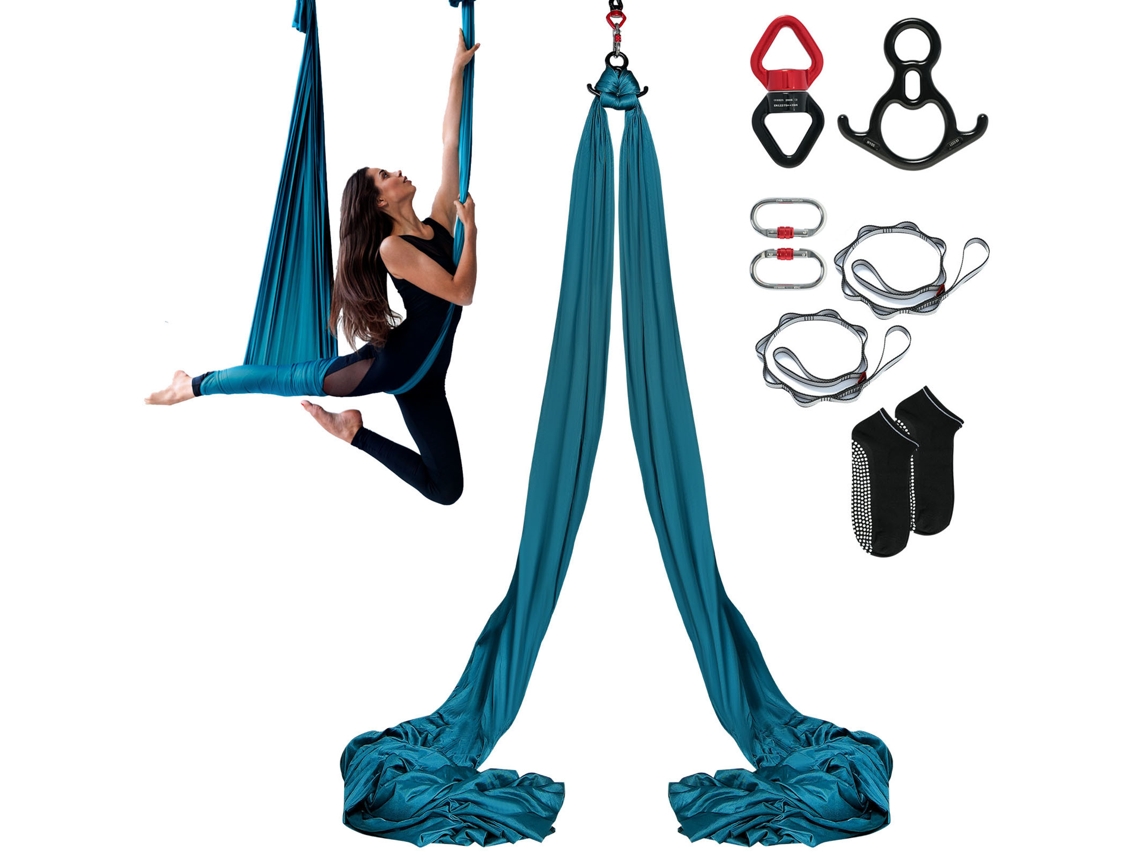VEVOR Aerial Silk & Yoga Swing 8 7 Jardas Kit de Rede Aérea para Ioga com Tecido de Nylon 100Gsm Hardware de Equipamento Completo