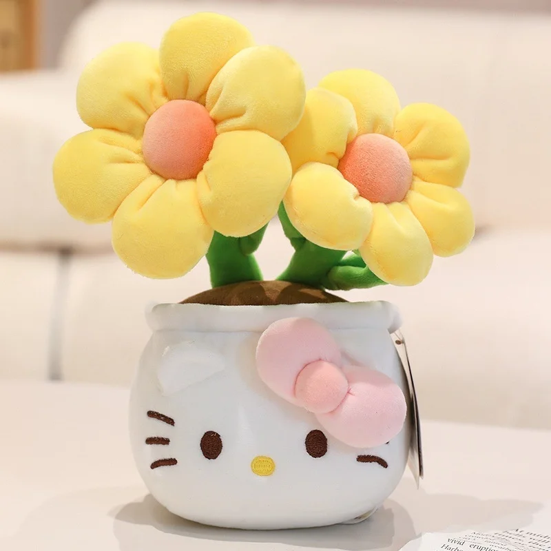 (amarelo) Boneca De Pelúcia Em Vaso Com Planta Artificial, Decoração De Mesa, Presente Para O Dia Dos Namorados