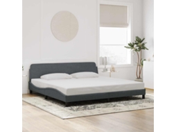Vidaxl Estrutura de Cama Dover 200x200 Cm Veludo Cinzento escuro