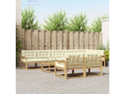 Vidaxl Conjunto De Sofás Para Exterior 9 Unid. Branco E Creme