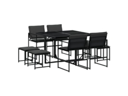 Garden Dining Set, Garden Dining Sets Vidaxl Preto Aço (n/a)