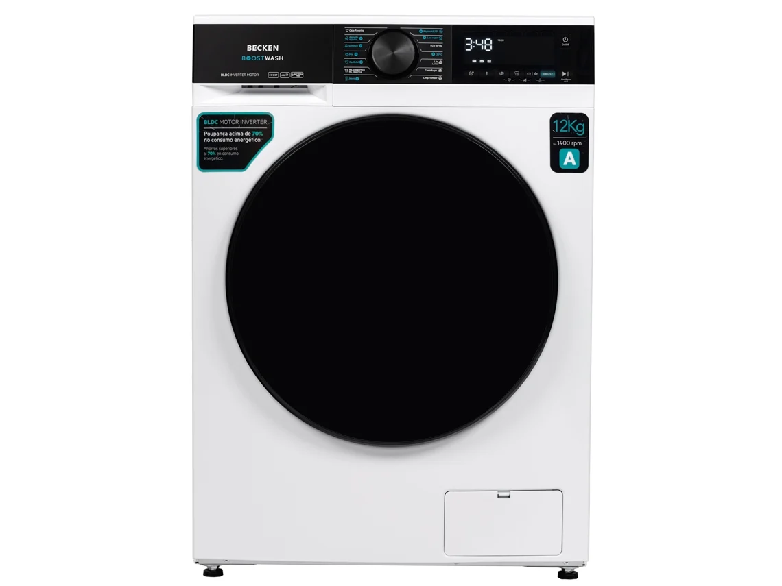 Máquina de Lavar Roupa BECKEN BOOSTWASH BWM8816WH (12 kg - 1400 rpm - Branco)