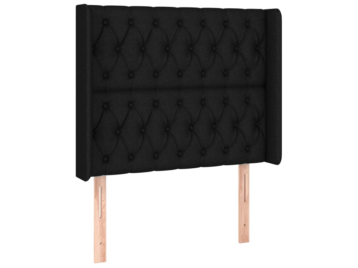Headboard, Headboards Vidaxl Preto Tecido (103 X 16 X 118/128 Cm)