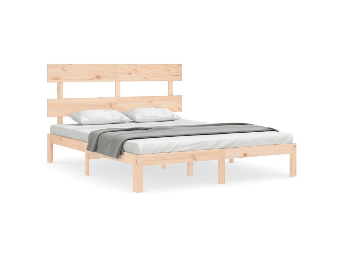 Bed Frame, Bed Frames Vidaxl Marrom Madeira De Pinho (160 X 200 Cm)