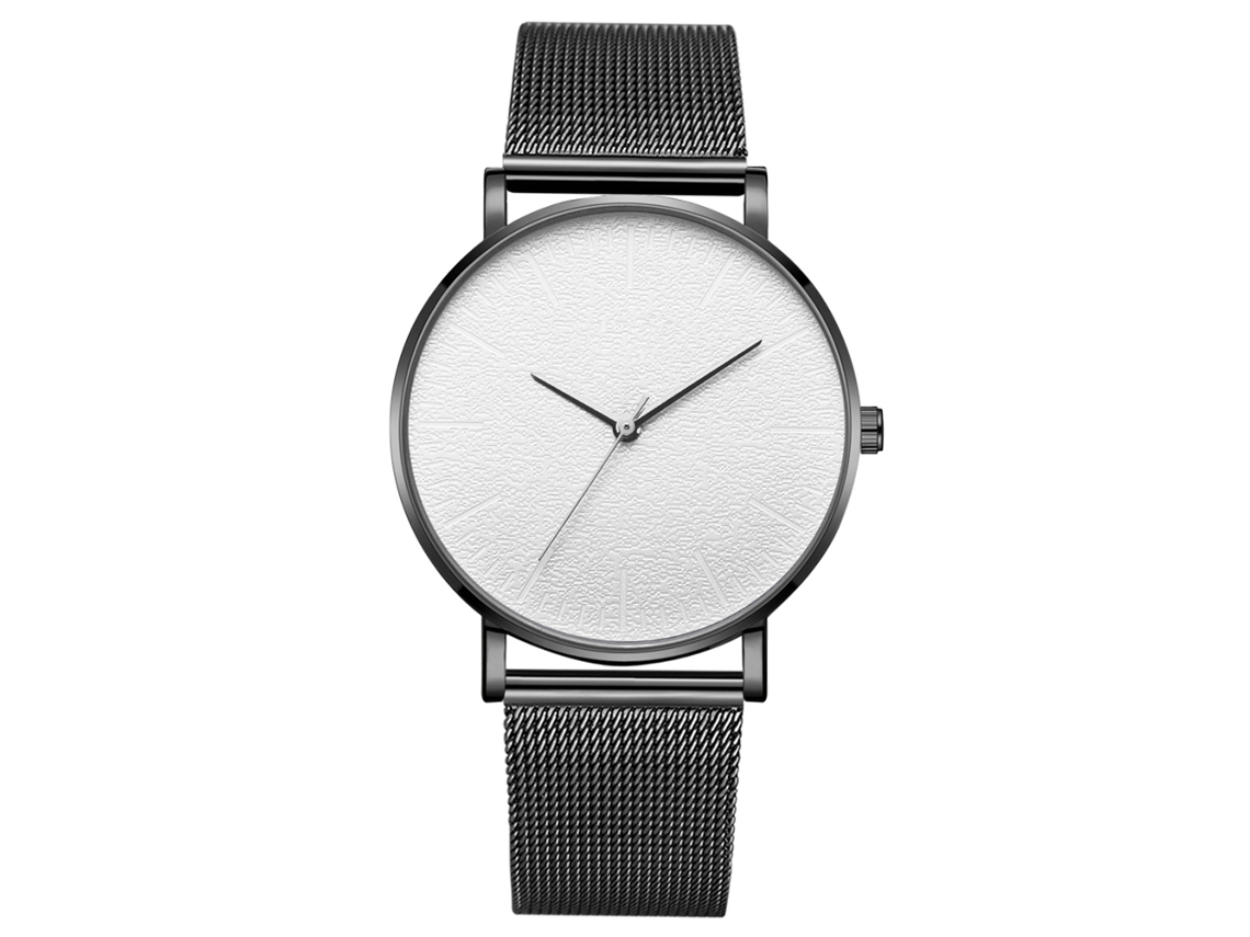 Relógio de quartzo unissex Gaiety, moderno e casual, com pulseira de liga metálica.