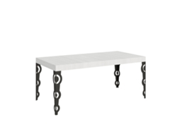 Mesa Extensível Karamay 200/460x90 Cm, Pernas Em Madeira De Freixo Branco E Antracite Itamoby