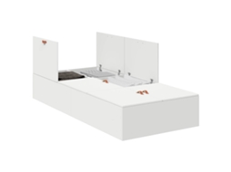 Estrado de Cama com Arrumação Branco 90 X 200 Cm MAISON EXCLUSIVE
