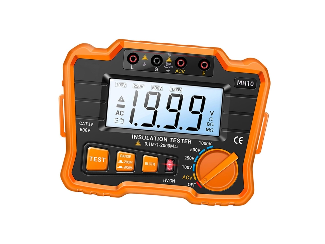 Megôhmetro Eletrônico Digital para Teste de Isolamento, Tela Lcd, Fácil Operação, Caixa Protetora SFUSHOS