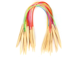 Agulhas Bambu Aneladas Duplas 60cm Tricô Crochê