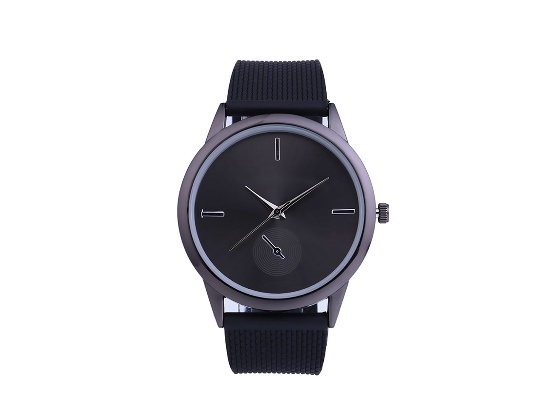 Reloj De Cuarzo Casual Unisex Con Correa De Silicona Y Dial Cuadrado Negro