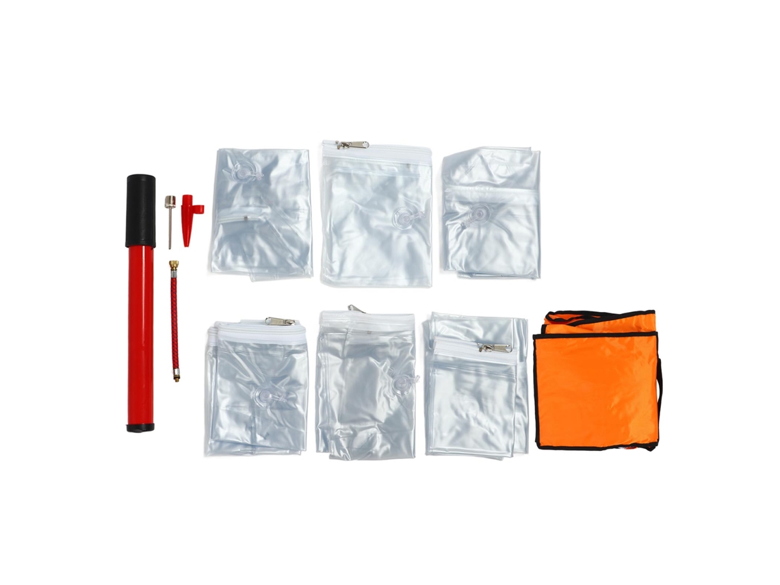 Conjunto de 6 talas infláveis de PVC para tornozelo, perna e braço com bomba de ar.