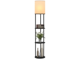 Candeeiro de Pé Mdf, Metal e Tecido Cor Preto Ø29x158 cm Homcom