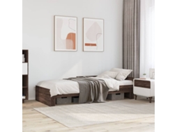 Estrutura Cama S/ Colchão Derivados Madeira Carvalho Castanho