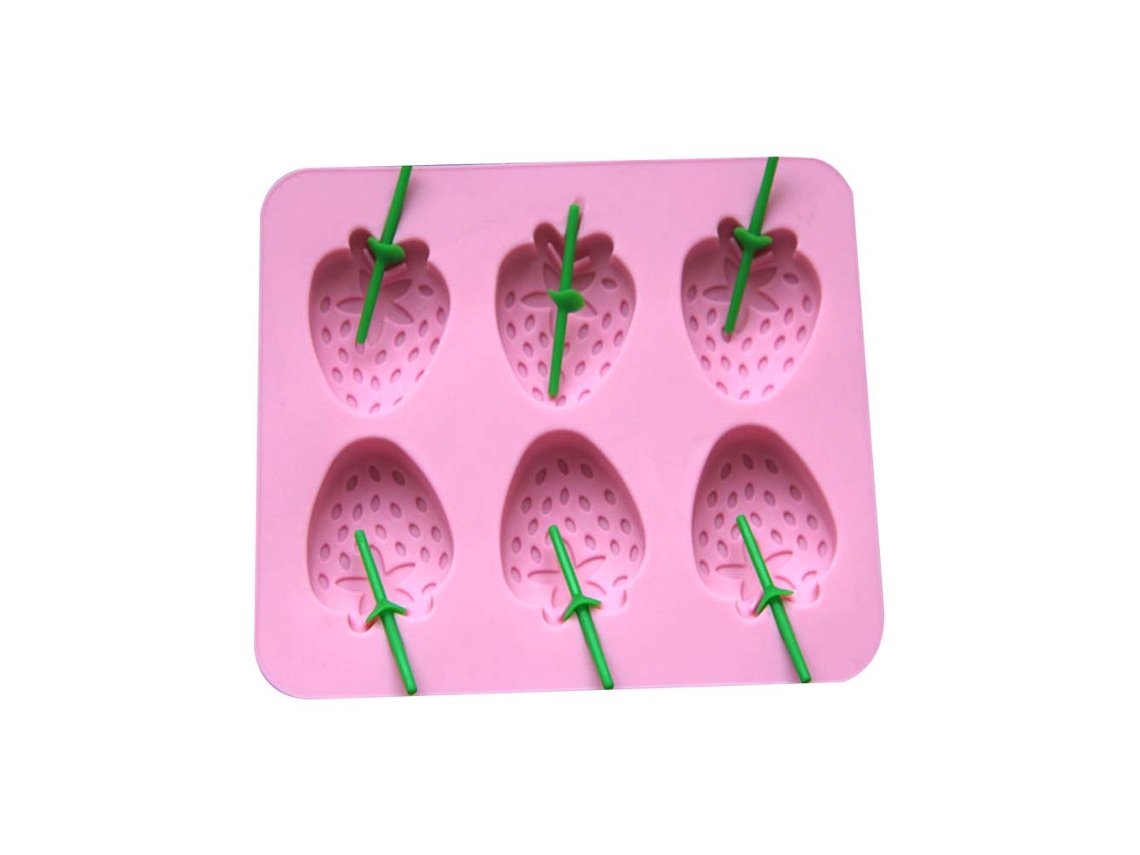 Forma De Silicone Em Formato De Morango Para Gelo, Geleia, Pudim, Sabonetes Artesanais, Bebidas, Cor Rosa