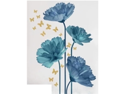 Adesivo De Parede Com Flores Azuis Para Decoração De Sala De Estar, Quarto E Casa. Adesivos Autoadesivos Para Decoração.