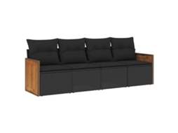 Garden Sofa Set, Garden Sofa Sets Vidaxl Preto Rattan / Vime (n/a)