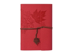 Caderno Vintage em Couro com Estampa de Folha de Bordo, 16, 5 X 23, 5 Cm, 80 Folhas, Caderno de Desenho, Formato A5 BRILVIBERA